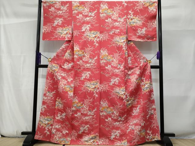 平和屋着物■上質な小紋　文箱花文　正絹　逸品　未使用　CABF6804fb