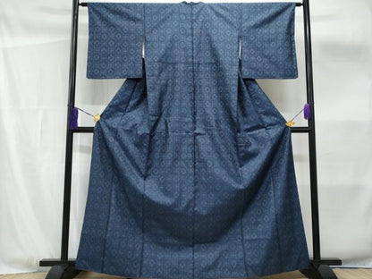 平和屋着物■本場村山大島紬　幾何学文　正絹　逸品　CABF6866fb