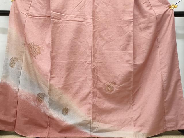 平和屋着物■中国三大刺繍　スワトウ刺繍　訪問着　紬地　亀甲花文　金彩　正絹　逸品　CABF6840fb