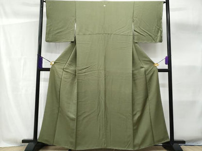 平和屋着物■上質な色無地　老竹色　正絹　逸品　未使用　CABF6855fb
