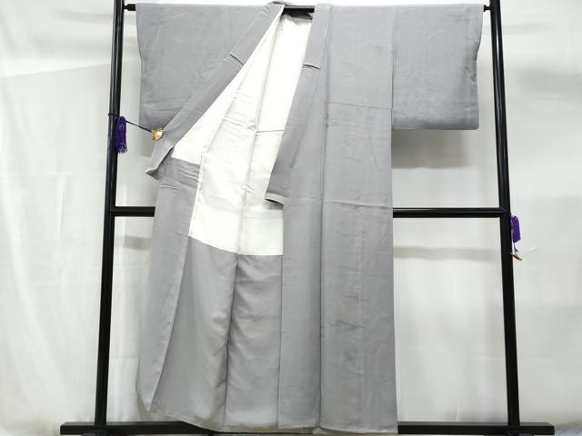 平和屋着物■上質な色無地　霞地紋　暁鼠色　正絹　逸品　CABF6857fb