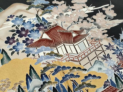 平和屋着物■豪華黒留袖　御所解文　金彩　正絹　逸品　CABF6826fb