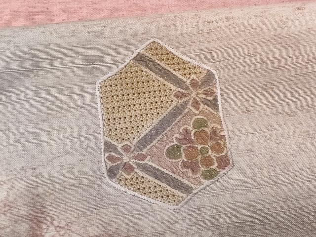 平和屋着物■中国三大刺繍　スワトウ刺繍　訪問着　紬地　亀甲花文　金彩　正絹　逸品　CABF6840fb
