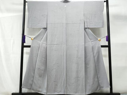 平和屋着物■上質な色無地　霞地紋　暁鼠色　正絹　逸品　CABF6857fb