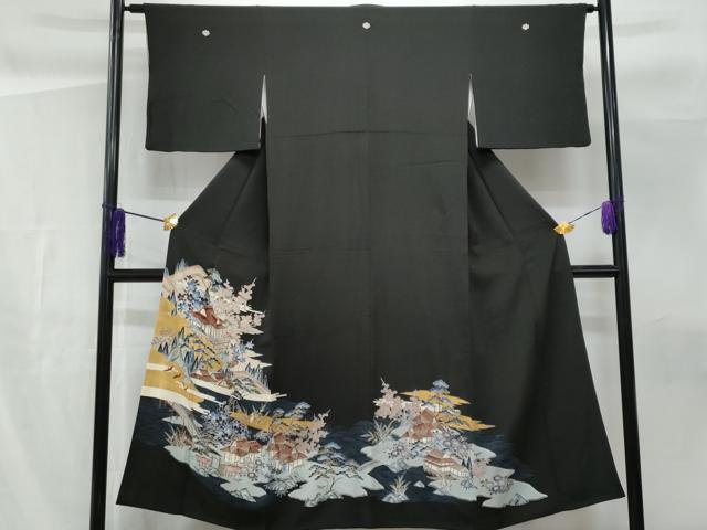 平和屋着物■豪華黒留袖　御所解文　金彩　正絹　逸品　CABF6826fb