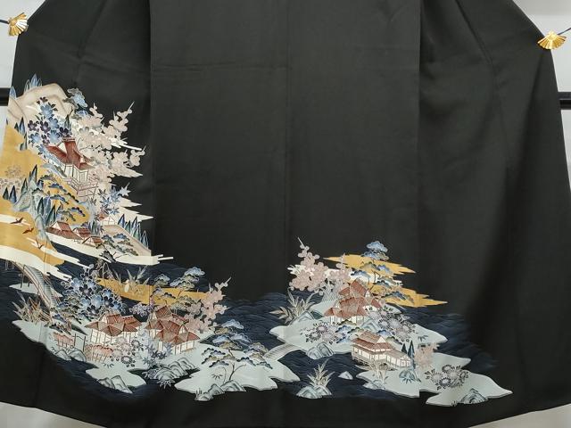 平和屋着物■豪華黒留袖　御所解文　金彩　正絹　逸品　CABF6826fb