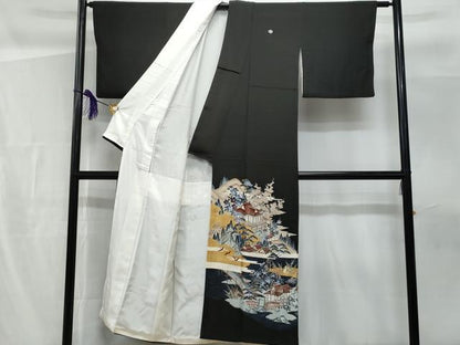 平和屋着物■豪華黒留袖　御所解文　金彩　正絹　逸品　CABF6826fb