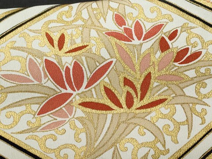 平和屋着物■豪華黒留袖 刺繍 蜀江花文 金彩 正絹 逸品 CABF6846fb