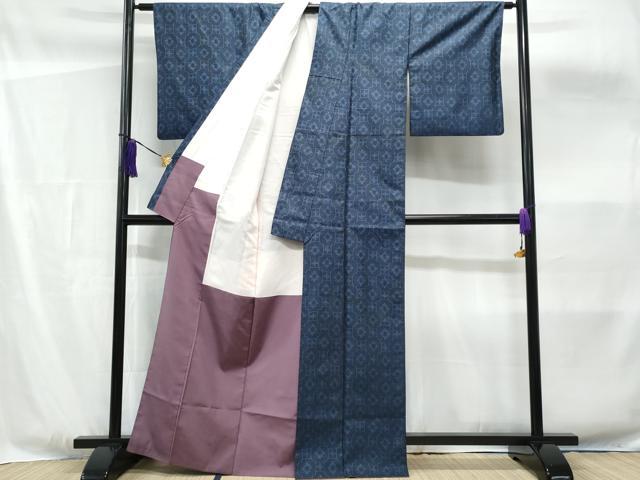 平和屋着物■本場村山大島紬　幾何学文　正絹　逸品　CABF6866fb