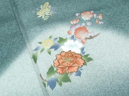 平和屋着物■訪問着　刺繍　花丸文　暈し染め　金彩　正絹　逸品　CABF6833fb