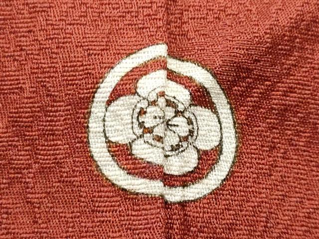 平和屋着物■上質な色無地 吉祥花地紋 蘇芳色 正絹 逸品 未使用 CABF6885fb