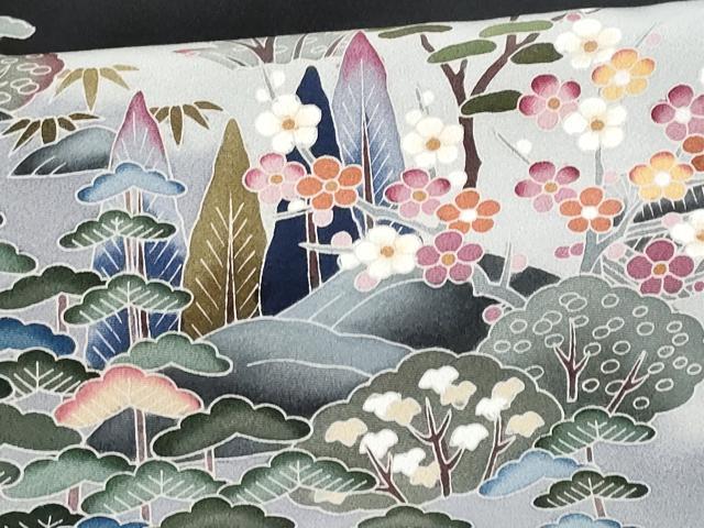 平和屋着物■豪華黒留袖 友禅 作家物 飛鶴風景文 正絹 逸品 CABF6881fb