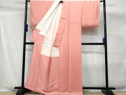 平和屋着物■上質な色無地 珊瑚色 正絹 逸品 未使用 CABF6884fb