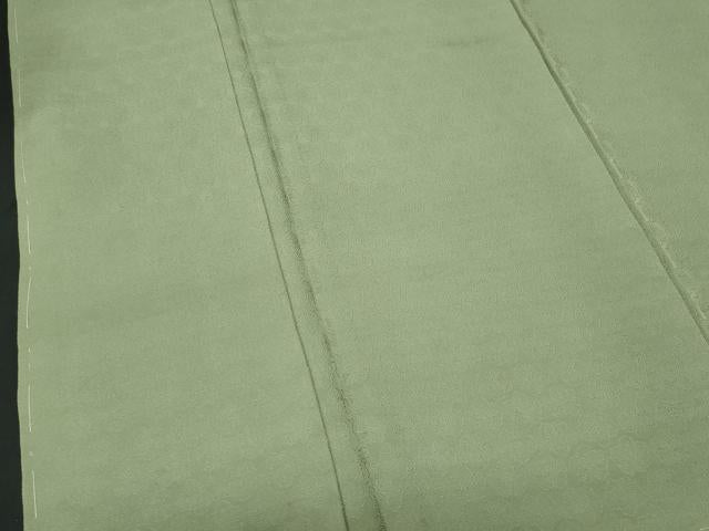 平和屋着物■上質な色無地　桐地紋　松葉色　正絹　逸品　未使用　CABF6886fb