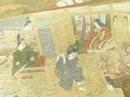 平和屋本店▼全通柄袋帯　美の彩　純金箔　正絹　24ｋ　逸品　DABE9102sf