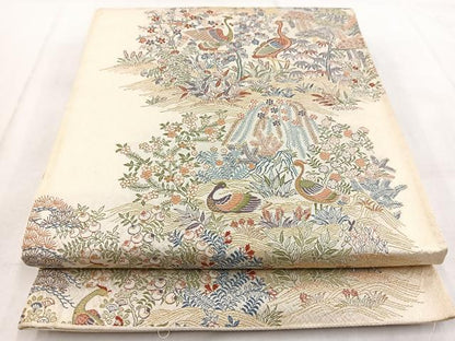 平和屋着物◎六通柄袋帯 更紗の楽園 金糸 正絹 逸品 BAAW8881yc