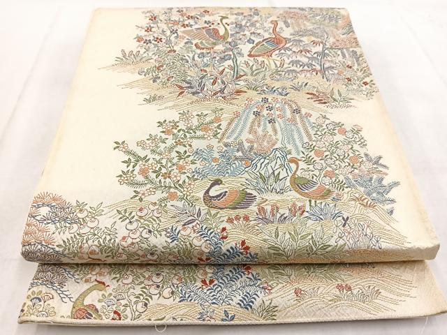 平和屋着物◎六通柄袋帯 更紗の楽園 金糸 正絹 逸品 BAAW8881yc