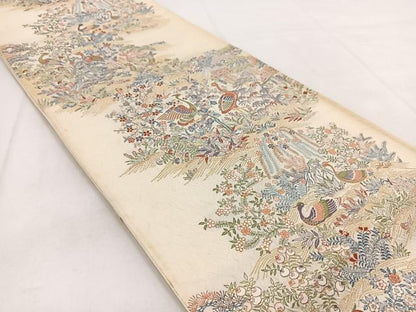 平和屋着物◎六通柄袋帯 更紗の楽園 金糸 正絹 逸品 BAAW8881yc