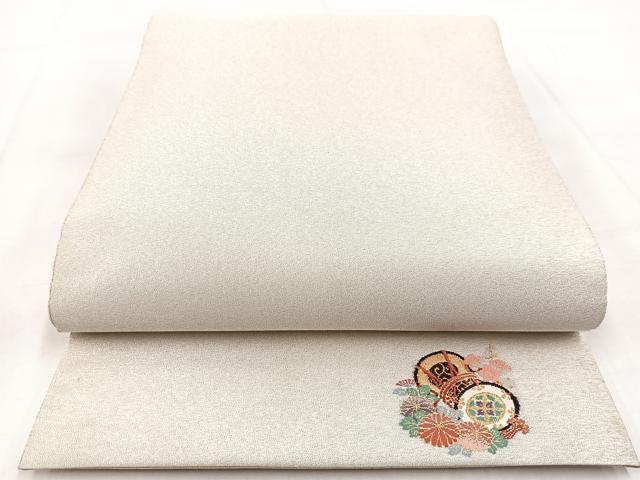 平和屋着物◎両面 全通柄袋帯 綴れ ワンポイント 花鼓文 正絹 逸品 BAAW8946yc