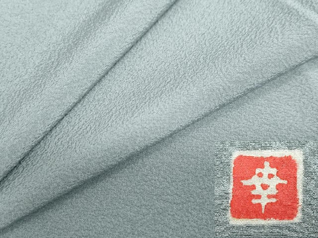 平和屋着物●ファッションデザイナー 花井幸子　色無地　紋意匠　湊鼠色　正絹　逸品　未使用　DABD9567ud