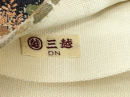 平和屋本店▼六通柄袋帯　草花文　本金箔　三越扱い　正絹　24ｋ　逸品　DABE9128sf