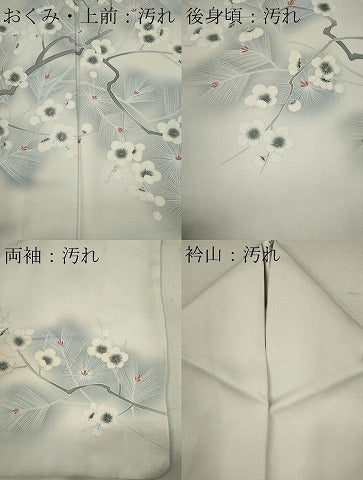 平和屋着物■訪問着 刺繍 枝梅文 正絹 逸品 CABF6441ou