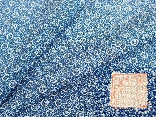 平和屋着物▽江戸小紋　単衣　作家物　小花尽くし文　正絹　逸品　DABD9667ud
