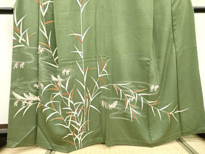 平和屋着物●訪問着　刺繍　人物風景文　松坂屋扱い　正絹　逸品　未使用　DABD5958fe
