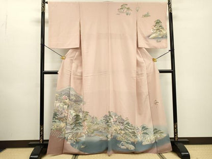 平和屋着物●高級染元　粋峰　林芳夫　京加賀友禅　訪問着　水辺風景文　暈し染　正絹　逸品　DABD5957fe