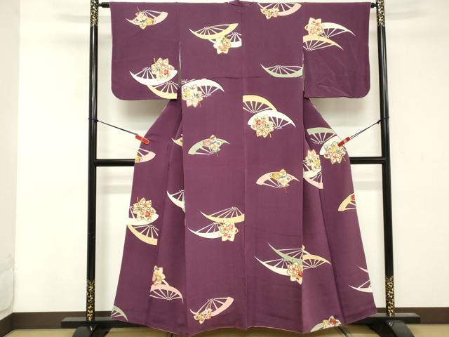 平和屋着物■上質な小紋 片輪車文 金彩 正絹 逸品 DABE7779cd