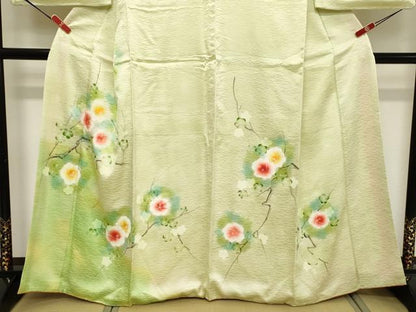 平和屋着物■訪問着　手描き　枝花文　暈し染め　正絹　逸品　DABE7788cd