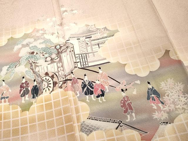 平和屋着物■訪問着 人物風景文 暈し染め 正絹 逸品 DABE7781cd