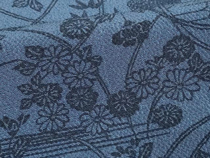 平和屋着物■上質な小紋 藍 型染め 草花文 正絹 逸品 DABE7784cd