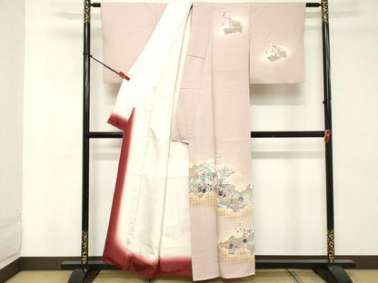 平和屋着物■訪問着 人物風景文 暈し染め 正絹 逸品 DABE7781cd