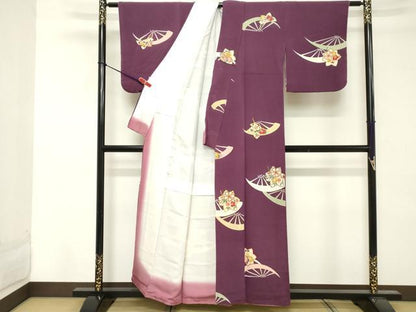 平和屋着物■上質な小紋 片輪車文 金彩 正絹 逸品 DABE7779cd