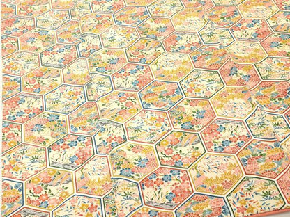 平和屋着物■上質な小紋　亀甲花文　正絹　逸品　DABE7798cd