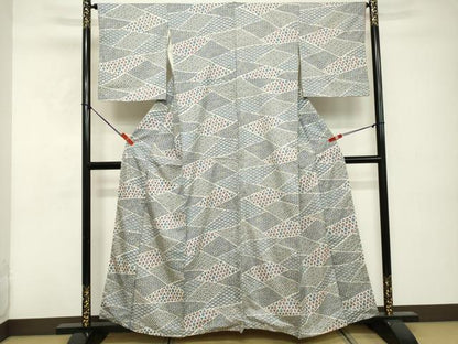 平和屋着物■本場染大島紬 切嵌吉祥文 正絹 逸品 DABE7770cd