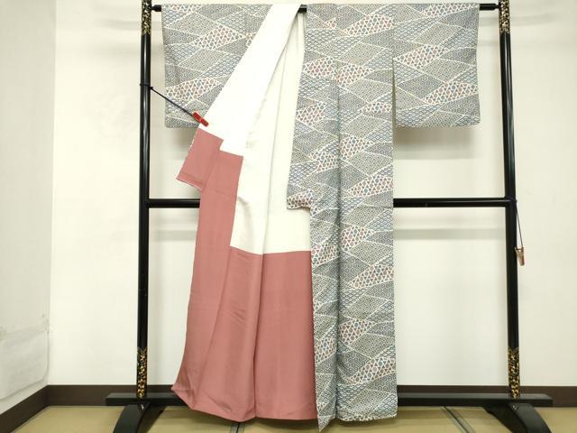 平和屋着物■本場染大島紬 切嵌吉祥文 正絹 逸品 DABE7770cd