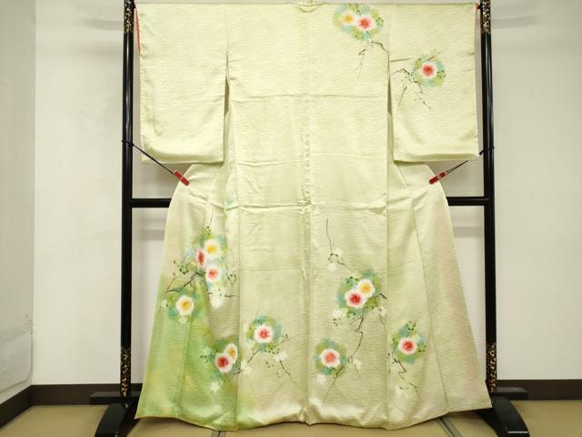 平和屋着物■訪問着　手描き　枝花文　暈し染め　正絹　逸品　DABE7788cd