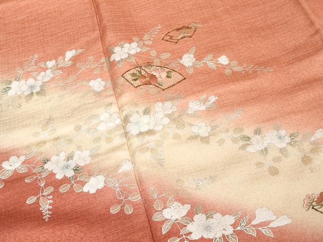 平和屋着物■中国三大刺繍　スワトウ刺繍　汕頭刺繍　訪問着　地紙草花文　銀彩　正絹　逸品　DABE7811cd