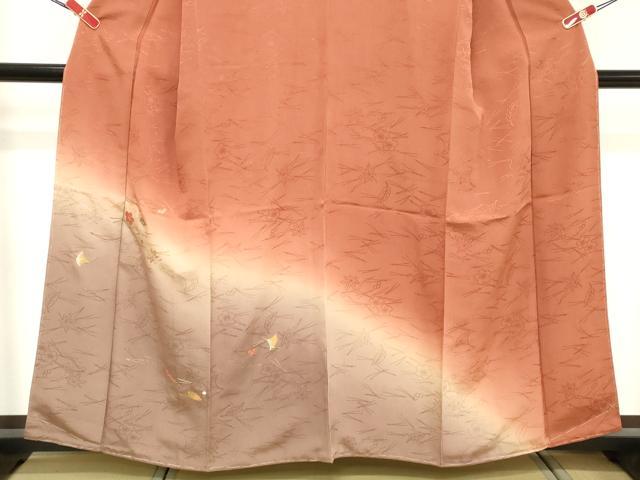 平和屋着物■訪問着　刺繍　草葉文　暈し染め　金彩　正絹　逸品　DABE7812cd