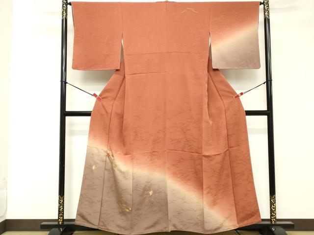 平和屋着物■訪問着　刺繍　草葉文　暈し染め　金彩　正絹　逸品　DABE7812cd