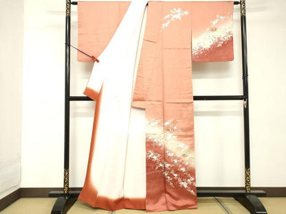 平和屋着物■中国三大刺繍　スワトウ刺繍　汕頭刺繍　訪問着　地紙草花文　銀彩　正絹　逸品　DABE7811cd