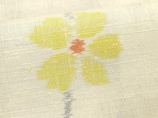 平和屋着物■上質な紬　枝花文　正絹　逸品　DABE7808cd