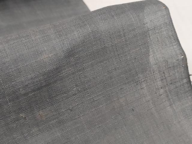 平和屋着物[]夏物 男の子 子供 上布 解き反物 着尺 墨色 麻 逸品 DABD7767zzz
