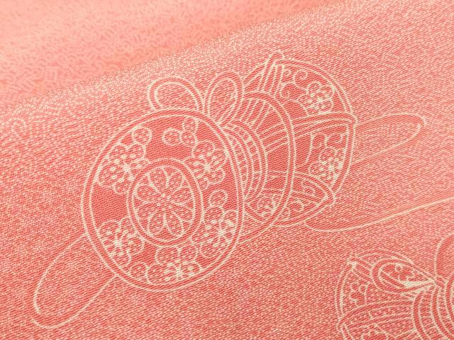 平和屋着物▽江戸小紋　単衣　鼓文　正絹　逸品　DABE4430az