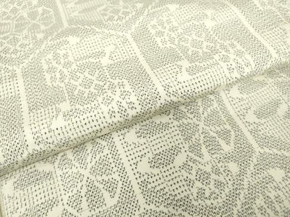 平和屋着物▽上質な紬　単衣　亀甲文　正絹　逸品　DABE4432az