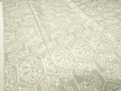 平和屋着物▽上質な紬　単衣　亀甲文　正絹　逸品　DABE4432az