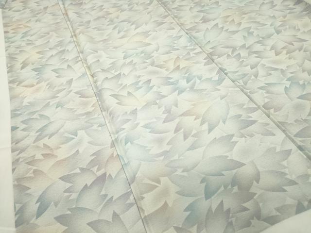 平和屋着物▽上質な小紋　単衣　舞葉文　正絹　逸品　DABE4427az