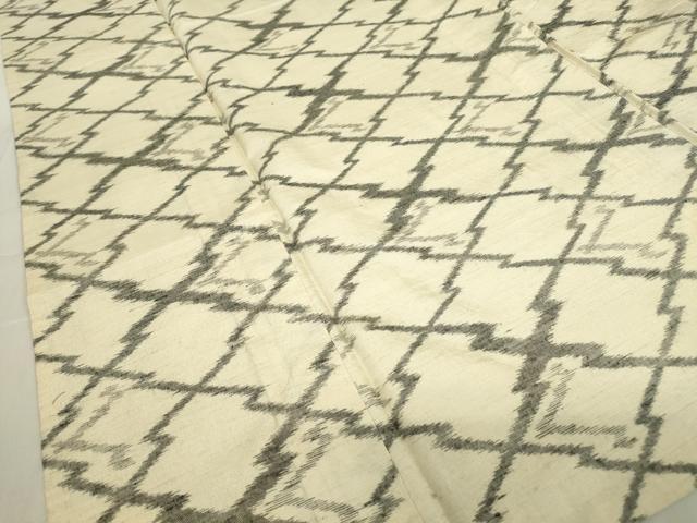 平和屋着物▽上質な紬　単衣　松皮菱文　正絹　逸品　DABE4447az